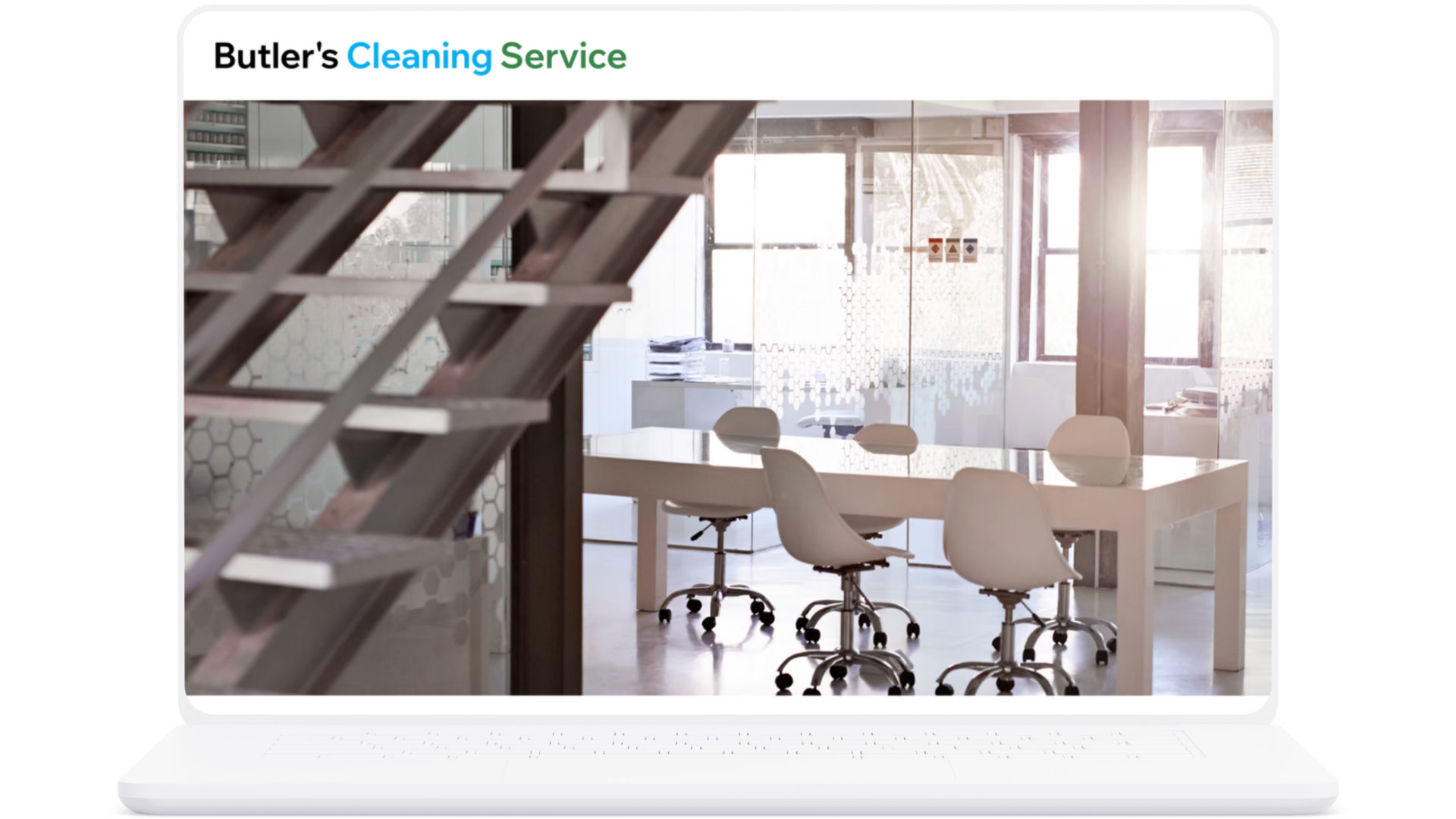 Butler's Cleaning Website Laptop Mockup
